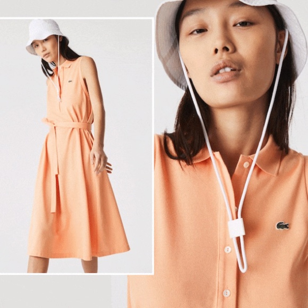 Lacoste Peach Polo Midi Dress